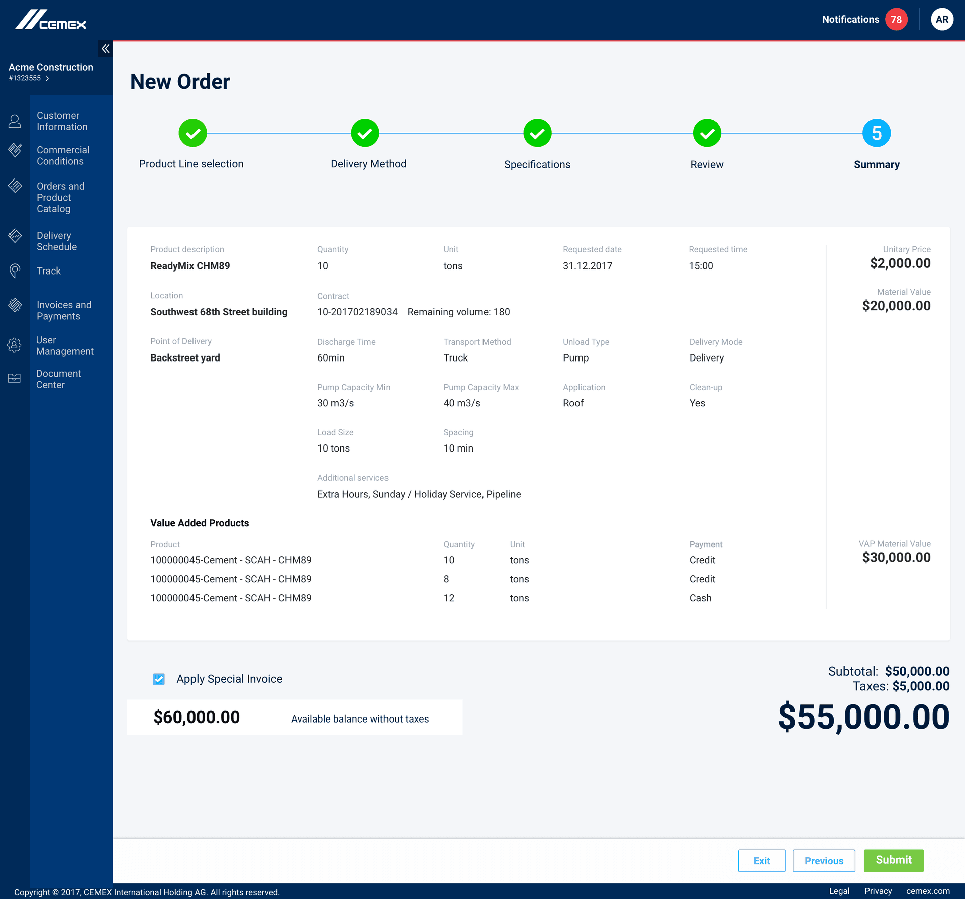 Cemex - Checkout